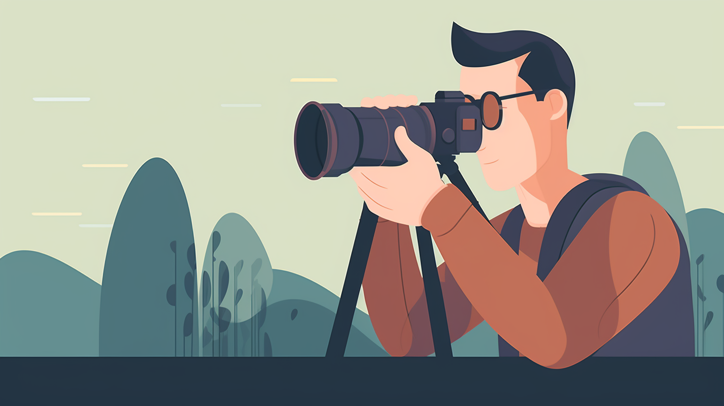 illustration of male videographer